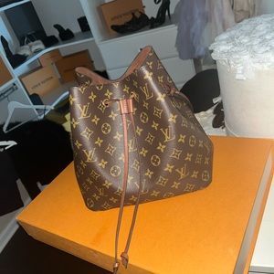 Louis Vuitton brown draw string purse